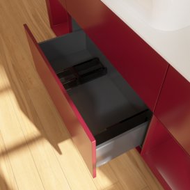 Тумба под раковину Villeroy & Boch Finion 160х50,1 см с подсветкой МДФ пион матовый лак/стекло белое матовое F741HBHB