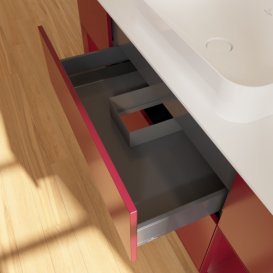 Тумба под раковину Villeroy & Boch Finion 160х50,1 см с подсветкой МДФ пион матовый лак/стекло белое матовое F741HBHB