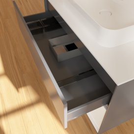 Тумба под раковину Villeroy & Boch Finion 100х50,1 см с подсветкой МДФ антрацит матовый лак/стекло белое матовое F371GFGK