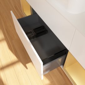 Тумба под раковину Villeroy & Boch Finion 160х50,1 см с подсветкой МДФ белый матовый лак/стекло белое матовое F741HFMT