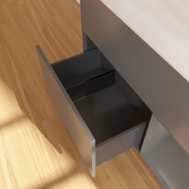 Тумба під раковину Villeroy & Boch Finion 100х50,1 см з підсвічуванням МДФ антрацит матовий лак/скло біле матове F371GKGK