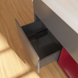 Тумба под раковину Villeroy & Boch Finion 100х50,1 см с подсветкой МДФ антрацит матовый лак/стекло белое матовое F371HBGK