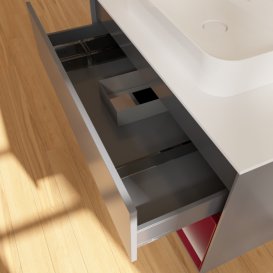 Тумба под раковину Villeroy & Boch Finion 100х50,1 см с подсветкой МДФ антрацит матовый лак/стекло белое матовое F371HBGK