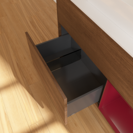 Тумба под раковину Villeroy & Boch Finion 100х50,1 см с подсветкой МДФ шпон грецкого ореха/стекло белое матовое F371HBGN