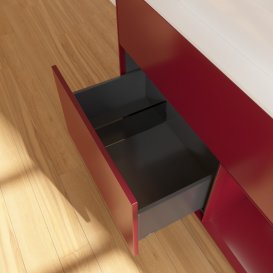 Тумба під раковину Villeroy & Boch Finion 100х50,1 см з підсвічуванням МДФ півонія матовий лак/скло біле матове F371HBHB