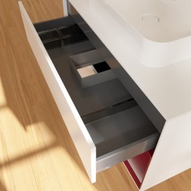 Тумба під раковину Villeroy & Boch Finion 100х50,1 см із підсвічуванням МДФ білий матовий лак/скло біле матове F371HBMT