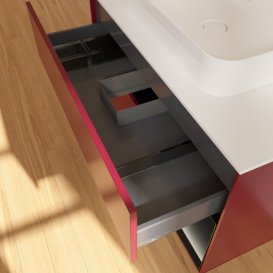 Тумба под раковину Villeroy & Boch Finion 100х50,1 см с подсветкой МДФ пион матовый лак/стекло белое матовое F371PDHB