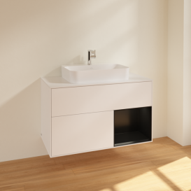 Тумба под раковину Villeroy & Boch Finion 100х50,1 см с подсветкой МДФ белый матовый лак/стекло белое матовое F371PDMT