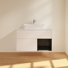 Тумба под раковину Villeroy & Boch Finion 100х50,1 см с подсветкой МДФ белый матовый лак/стекло белое матовое F371PDMT