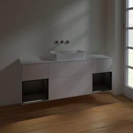 Тумба под раковину Villeroy & Boch Finion 160х50,1 см с подсветкой МДФ белый матовый лак/стекло белое матовое F741PDMT