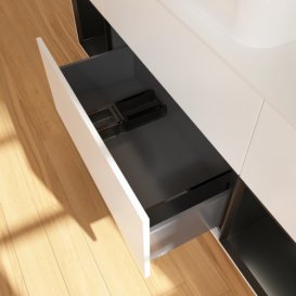 Тумба под раковину Villeroy & Boch Finion 160х50,1 см с подсветкой МДФ белый матовый лак/стекло белое матовое F741PDMT