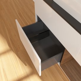 Тумба под раковину Villeroy & Boch Finion 100х50,1 см с подсветкой МДФ глянцевый белый лак/стекло черное матовое F372GNGF