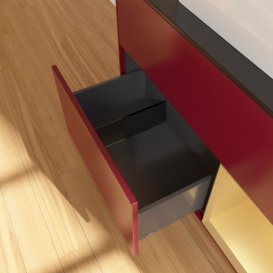 Тумба під раковину Villeroy & Boch Finion 100х50,1 см з підсвічуванням МДФ півонія матовий лак/скло чорне матове F372HFHB