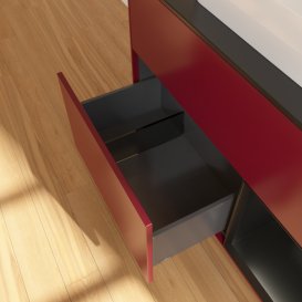 Тумба под раковину Villeroy & Boch Finion 100х50,1 см с подсветкой МДФ пион матовый лак/стекло черное матовое F372PDHB