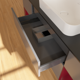 Тумба под раковину Villeroy & Boch Finion 160х50,1 см с подсветкой МДФ антрацит матовый лак/стекло черное матовое F742HBGK