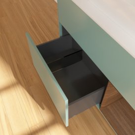 Тумба под раковину Villeroy & Boch Finion 100х50,1 см с подсветкой МДФ оливковый матовый лак/стекло белое матовое F371GNGM