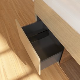 Тумба под раковину Villeroy & Boch Finion 100х50,1 см с подсветкой МДФ шпон дуба/стекло белое матовое F371GNPC