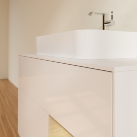 Тумба під раковину Villeroy & Boch Finion 100х50,1 см з підсвіткою МДФ білий глянцевий лак/скло біле матове F371PCGF