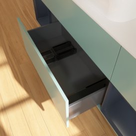 Тумба под раковину Villeroy & Boch Finion 160х50,1 см с подсветкой МДФ оливковый матовый лак/стекло белое матовое F741HGGM