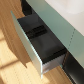 Тумба под раковину Villeroy & Boch Finion 160х50,1 см с подсветкой МДФ оливковый матовый лак/стекло белое матовое F741PDGM