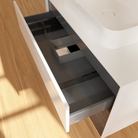 Тумба під раковину Villeroy & Boch Finion 100х50,1 см з підсвіткою МДФ білий глянцевий лак/скло біле матове G371GNGF