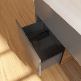 Тумба під раковину Villeroy & Boch Finion 100х50,1 см з підсвічуванням МДФ антрацит матовий лак/скло біле матове G371GNGK