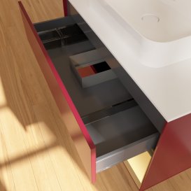 Тумба під раковину Villeroy & Boch Finion 100х50,1 см з підсвічуванням МДФ півонія матовий лак/скло біле матове G371HFHB