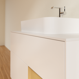 Тумба под раковину Villeroy & Boch Finion 100х50,1 см с подсветкой МДФ белый матовый лак/стекло белое матовое G371HFMT