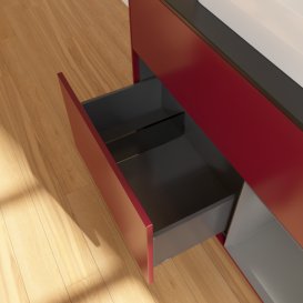 Тумба під раковину Villeroy & Boch Finion 100х50,1 см з підсвічуванням МДФ півонія матовий лак/скло чорне матове G372GKHB