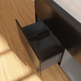 Тумба під раковину Villeroy & Boch Finion 100х50,1 см із підсвічуванням МДФ чорний матовий лак/скло чорне матове G372GKPD