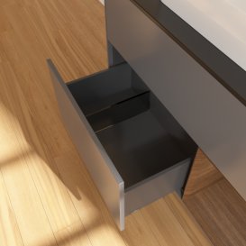 Тумба під раковину Villeroy & Boch Finion 100х50,1 см із підсвічуванням МДФ антрацит матовий лак/скло чорне матове G372GNGK