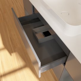 Тумба под раковину Villeroy & Boch Finion 160х50,1 см с подсветкой МДФ антрацит матовый лак/стекло белое матовое G741GKGK