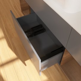 Тумба под раковину Villeroy & Boch Finion 160х50,1 см с подсветкой МДФ антрацит матовый лак/стекло белое матовое G741GNGK