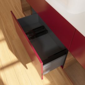 Тумба под раковину Villeroy & Boch Finion 160х50,1 см с подсветкой МДФ пион матовый лак/стекло белое матовое G741GNHB