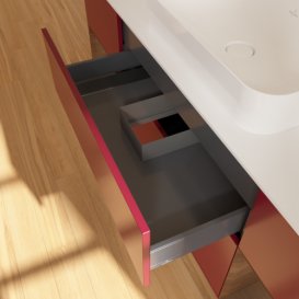 Тумба под раковину Villeroy & Boch Finion 160х50,1 см с подсветкой МДФ пион матовый лак/стекло белое матовое G741GNHB