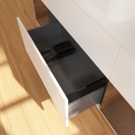 Тумба под раковину Villeroy & Boch Finion 160х50,1 см с подсветкой МДФ белый матовый лак/стекло белое матовое G741GNMT