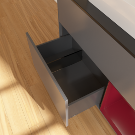 Тумба під раковину Villeroy & Boch Finion 100х50,1 см з підсвічуванням МДФ антрацит матовий лак/скло чорне матове G372HBGK