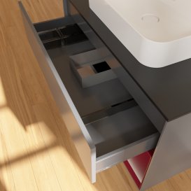 Тумба під раковину Villeroy & Boch Finion 100х50,1 см з підсвічуванням МДФ антрацит матовий лак/скло чорне матове G372HBGK