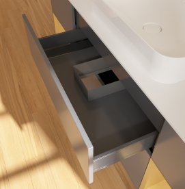 Тумба под раковину Villeroy & Boch Finion 160х50,1 см с подсветкой МДФ антрацит матовый лак/стекло белое матовое G741HFGK