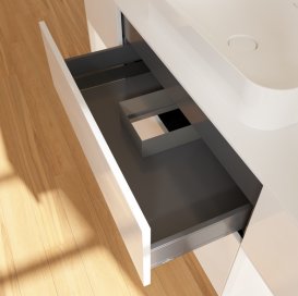 Тумба під раковину Villeroy & Boch Finion 160х50,1 см з підсвіткою МДФ білий глянцевий лак/скло біле матове G741MTGF