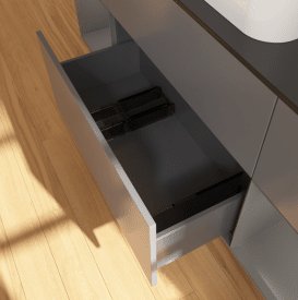 Тумба під раковину Villeroy & Boch Finion 160х50,1 см із підсвічуванням МДФ антрацит матовий лак/скло чорне матове G742GKGK