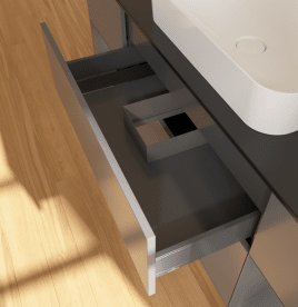 Тумба під раковину Villeroy & Boch Finion 160х50,1 см із підсвічуванням МДФ антрацит матовий лак/скло чорне матове G742GKGK
