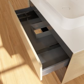 Тумба под раковину Villeroy & Boch Finion 100х50,1 см с подсветкой МДФ шпон дуба/стекло белое матовое G371GNPC