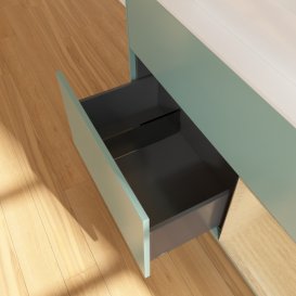 Тумба під раковину Villeroy & Boch Finion 100х50,1 см із підсвічуванням МДФ оливковий матовий лак/скло біле матове G371PCGM