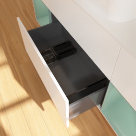 Тумба під раковину Villeroy & Boch Finion 160х50,1 см із підсвічуванням МДФ білий матовий лак/скло біле матове G741GMMT