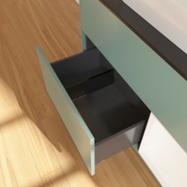 Тумба под раковину Villeroy & Boch Finion 100х50,1 см с подсветкой МДФ оливковый матовый лак/стекло черное матовое G372MTGM