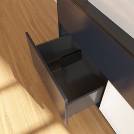 Тумба під раковину Villeroy & Boch Finion 100х50,1 см із підсвічуванням МДФ темно-синій матовий лак/скло чорне матове G372MTHG