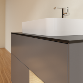 Тумба под раковину Villeroy & Boch Finion 100х50,1 см с подсветкой МДФ антрацит матовый лак/стекло черное матовое G372PCGK