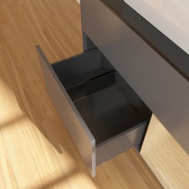 Тумба под раковину Villeroy & Boch Finion 100х50,1 см с подсветкой МДФ антрацит матовый лак/стекло черное матовое G372PCGK