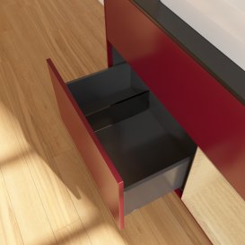 Тумба под раковину Villeroy & Boch Finion 100х50,1 см с подсветкой МДФ пион матовый лак/стекло черное матовое G372PCHB